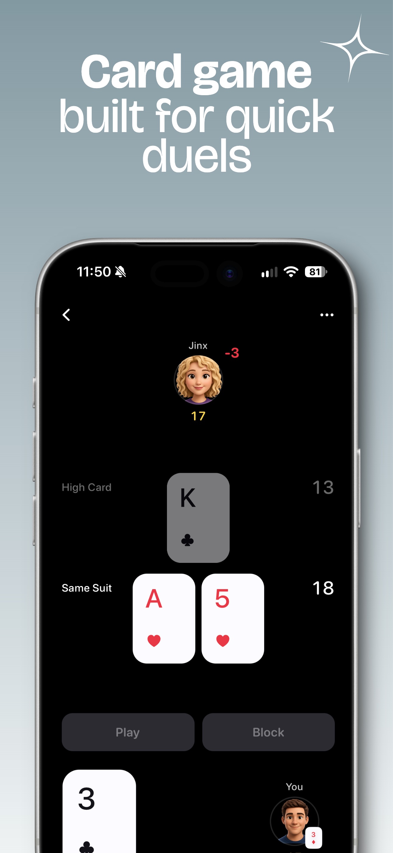 Screenshot 1 of Duvo: 1v1 Card Battle