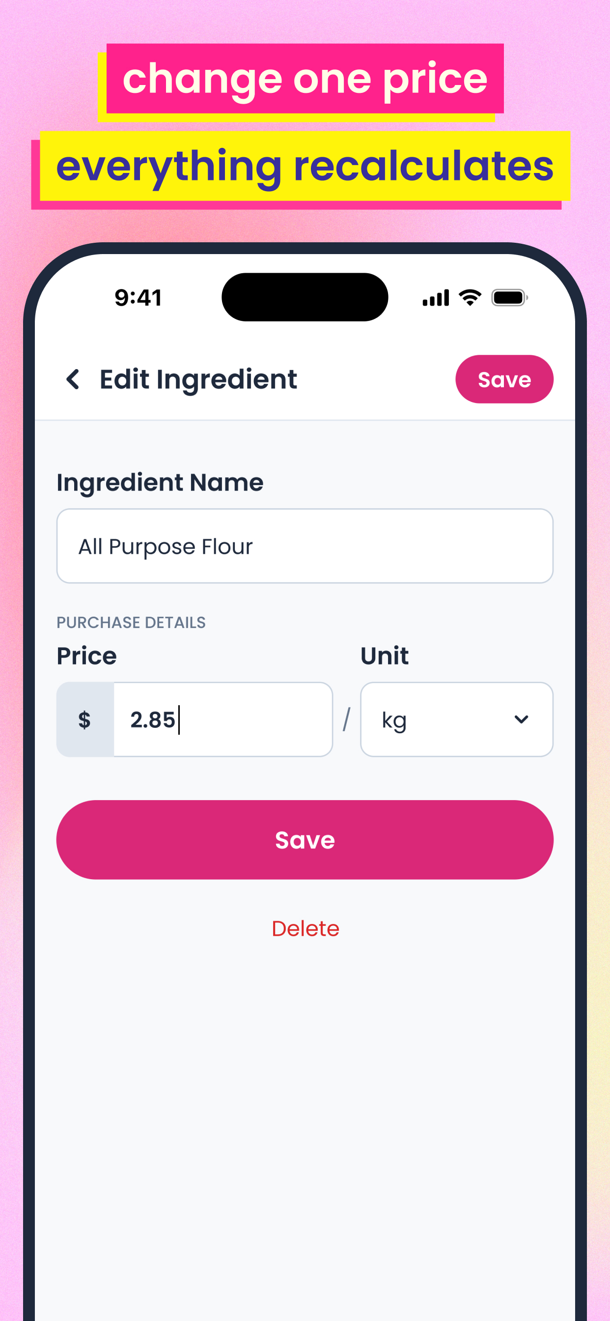 Cake Cost Calculator - Cakey screenshot 5