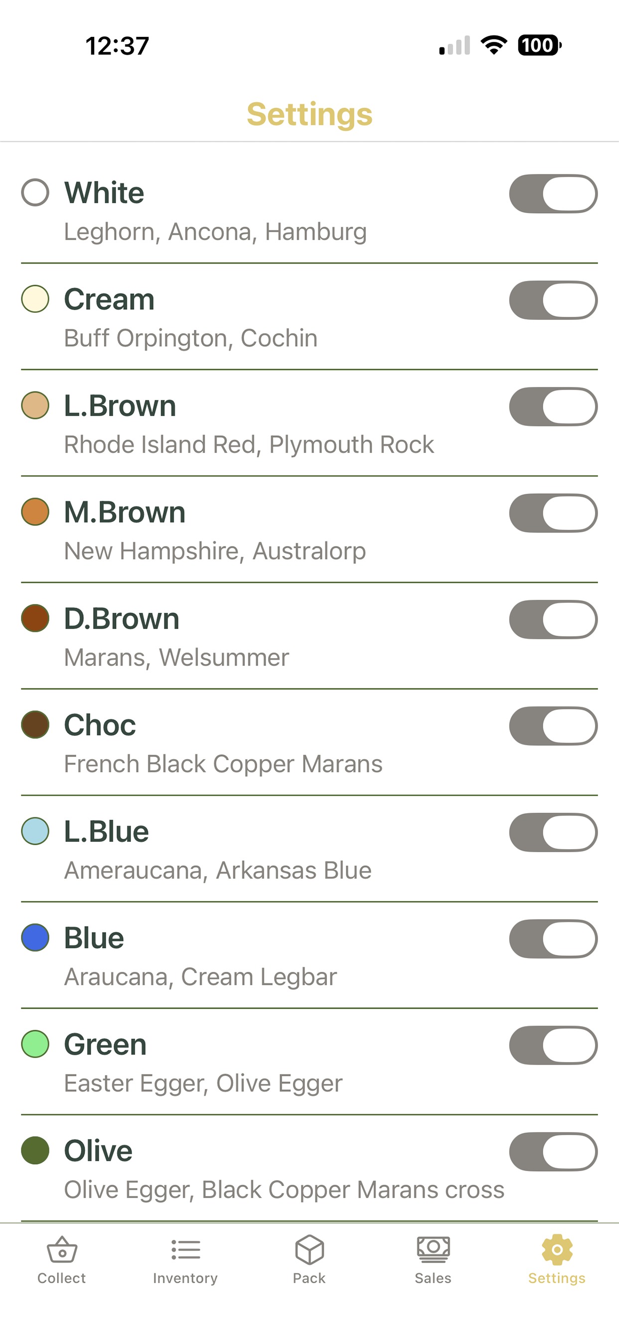 Egg Inventory