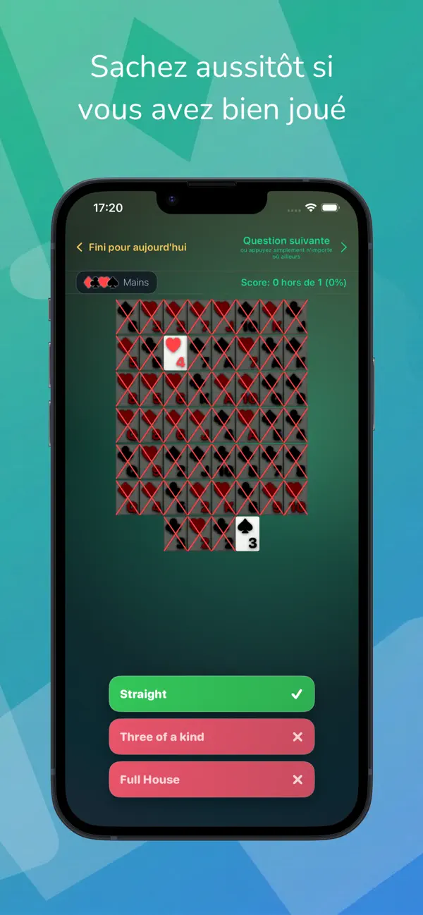 Screenshot #2 pour Quiz Poker - Mains & Odds