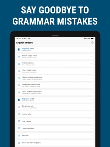 Learn English grammar tenses iPad screenshot
