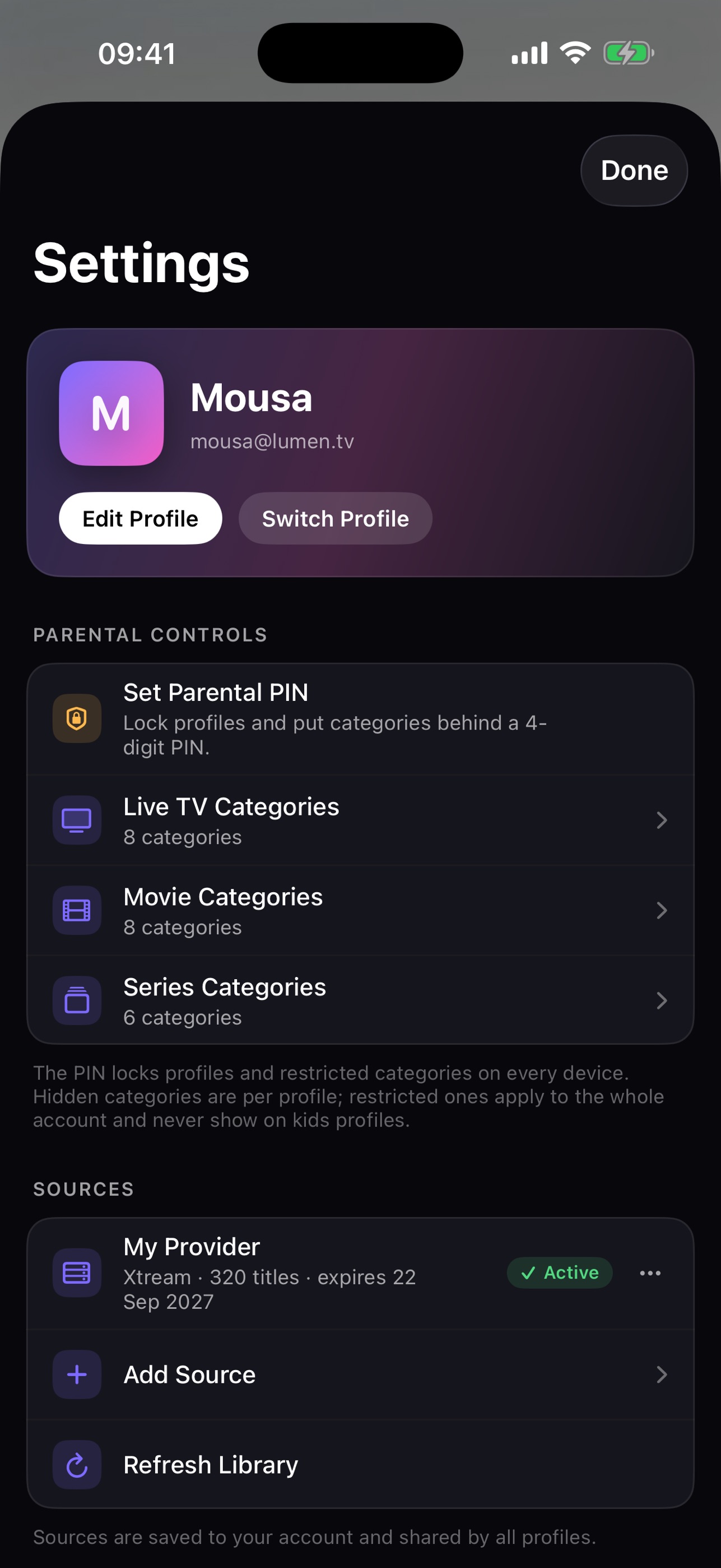 Screenshot 6 of Lumen TV Player