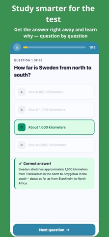 Swedish Citizenship Test Prep Screenshot 3 of 5