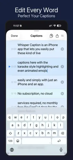 Screenshot von Whisper Caption auf dem iPhone 3