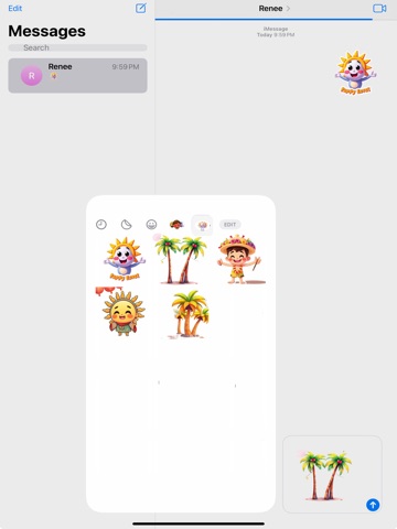 Summer Vacations Stickers iPad screenshot