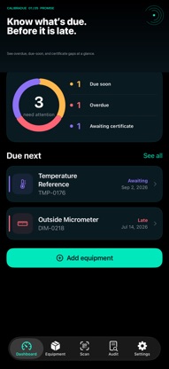 CalibraDue: Equipment Log screenshot 1