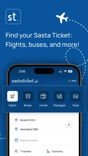 Sastaticket.pk: Flights, Bus screenshot 1