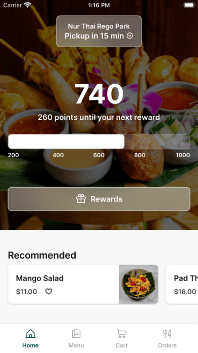 Nur Thai iPhone screenshot 1 - Food & Drink app