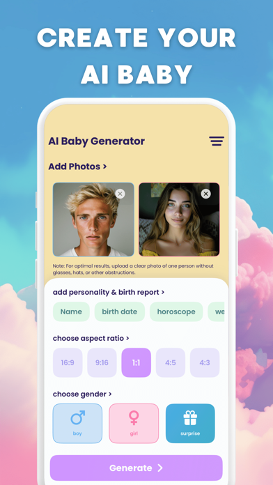 Bae: AI Baby Generator & Photo Screenshot