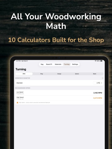 Wood Calc: Shop Calculator iPad screenshot