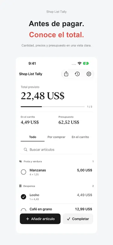 Shop List Tally screenshot 1 of 3