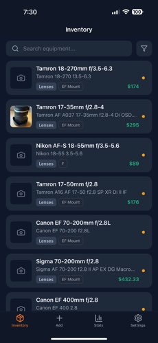 Stowdio: Gear Organizer screenshot 2