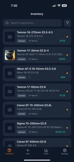 Stowdio: Gear Organizer screenshot 1