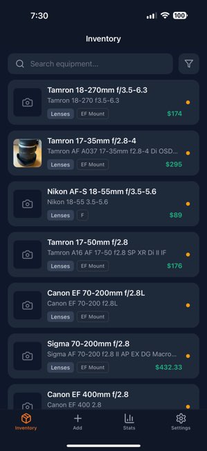 Stowdio: Gear Organizer screenshot 1
