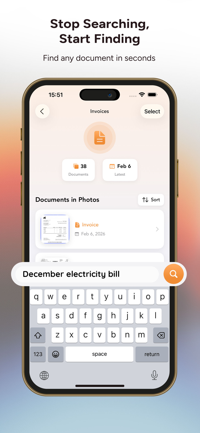 sort & find documents: DocSort