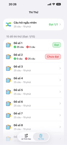 250 Câu Lý Thuyết GPLX OTOMOTO iPhone screenshot
