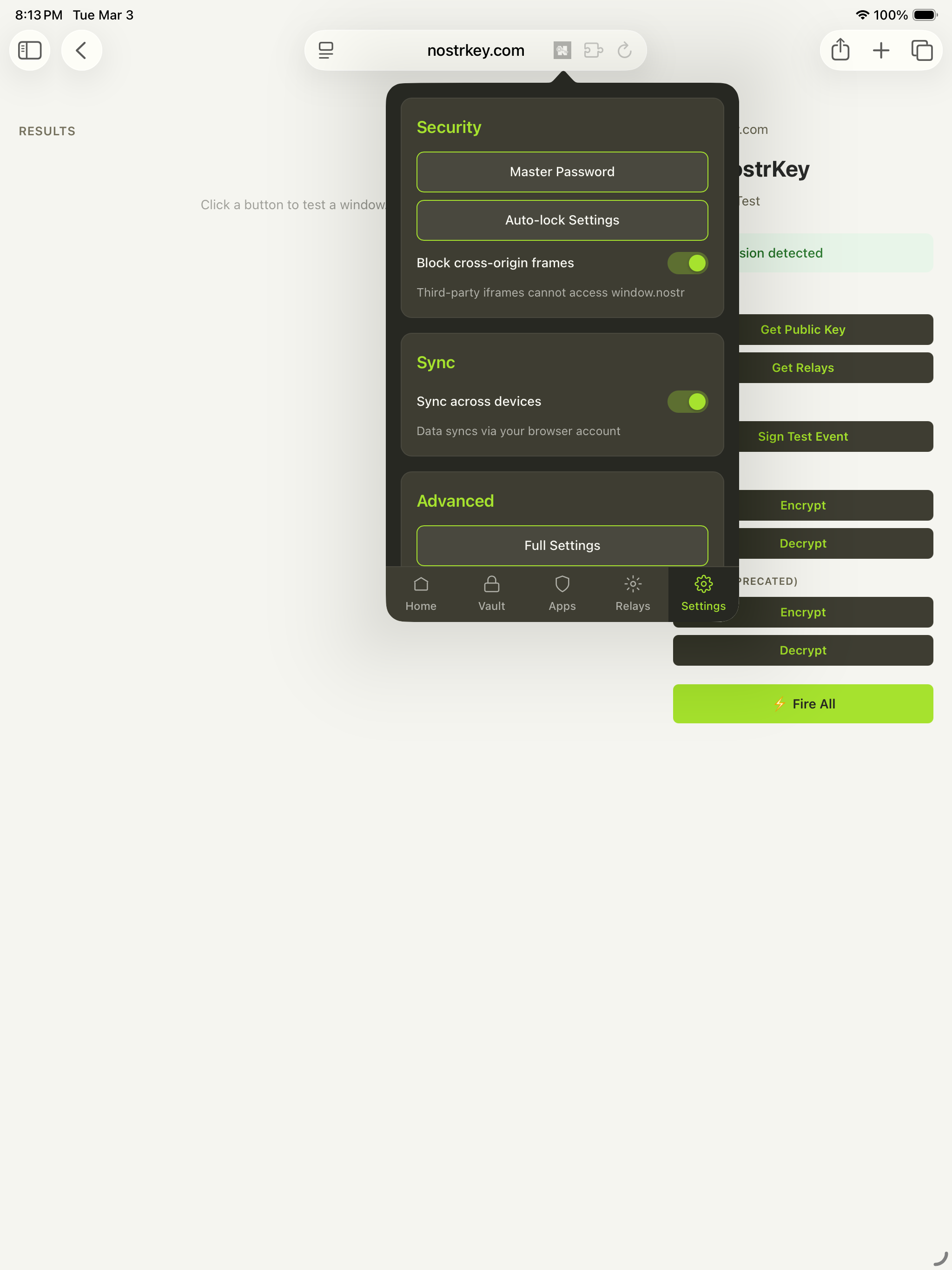NostrKey Web Extension