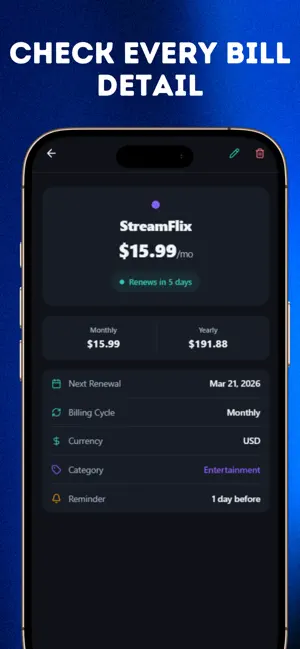 Subscription Reminder Tracker screenshot 3