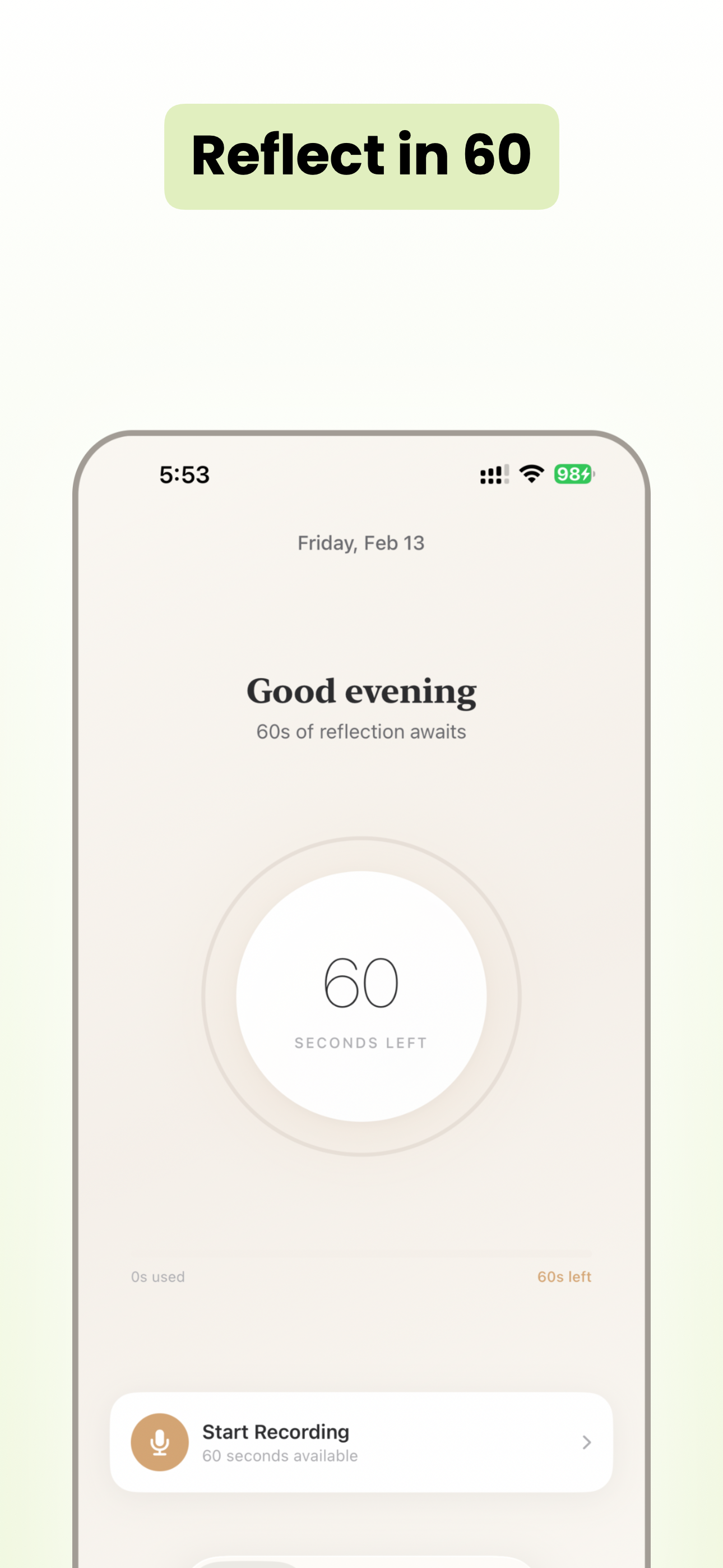 Voice Memo Diary - 60 Sec