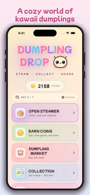 Dumpling Drop: Steam & Collect screenshot 1