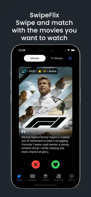 SwipeFlix - Explore New movies screenshot 1