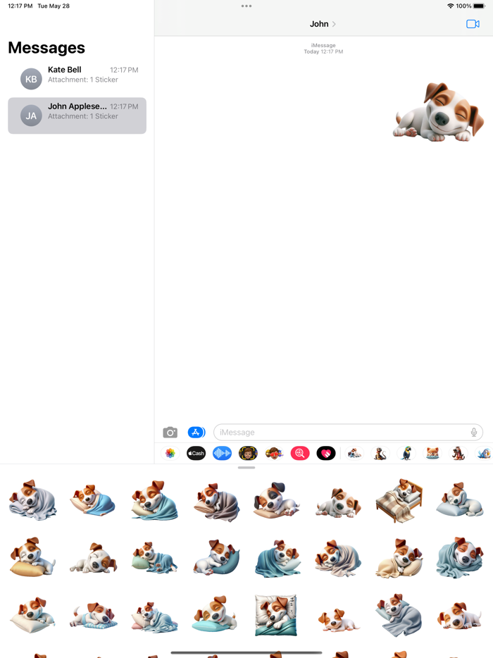 Sleeping Jack Russell Stickers