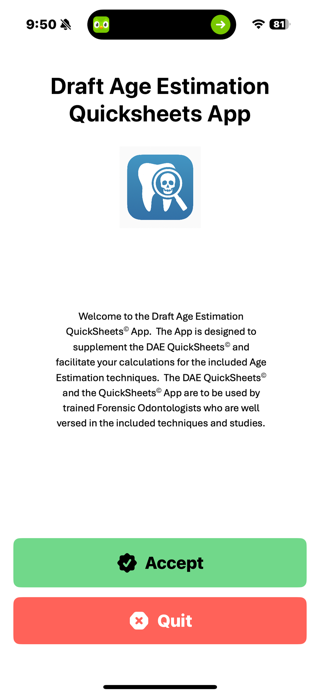 DAE QuickSheets App Screenshot 1 of 4