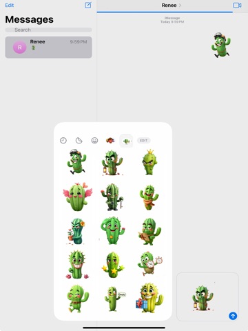 Super Sassy Cactus Stickers iPad screenshot