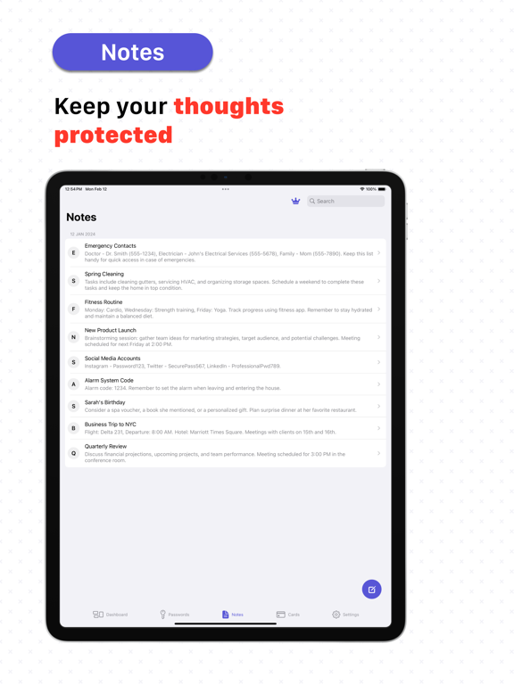 Risk Free Password Manager iPad screenshot 7 - Productivity app