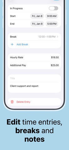 Clock in clock out: Flexishift iPhone screenshot