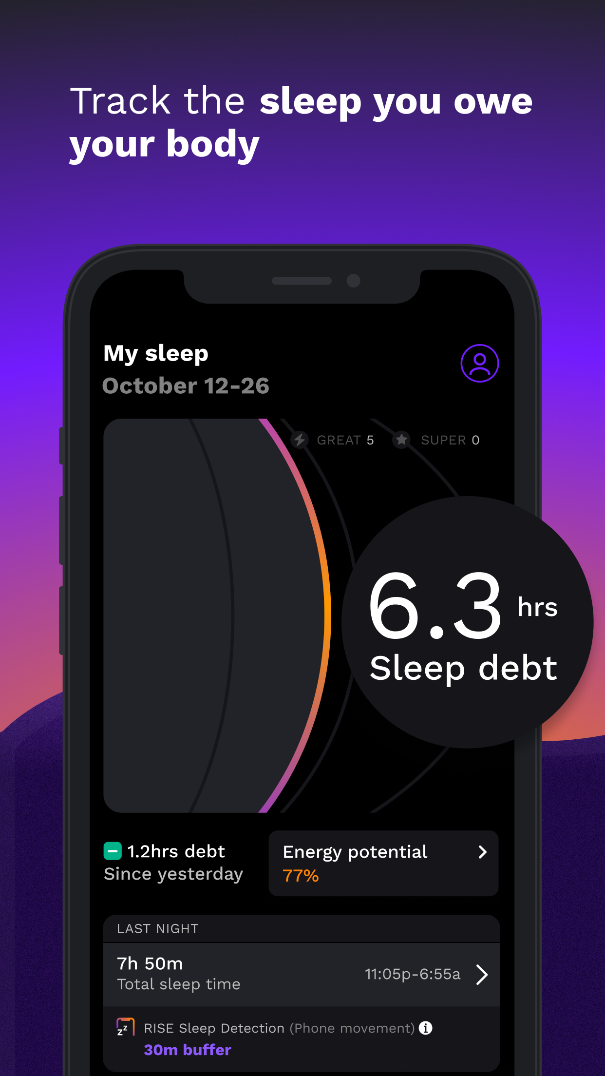 RISE: Sleep Tracker screenshot 2