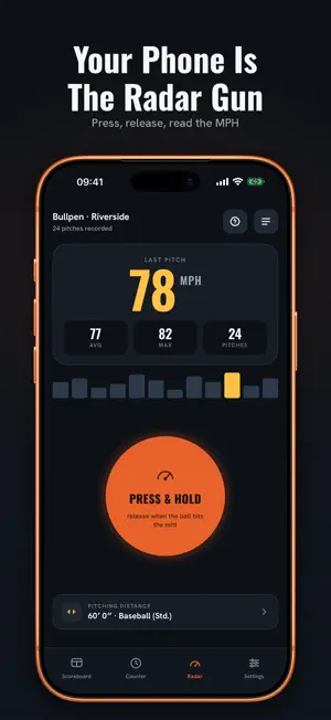 Baseball Pitch Counter & Radar screenshot 2