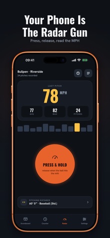 Baseball Pitch Counter & Radar Screenshot 2 of 6