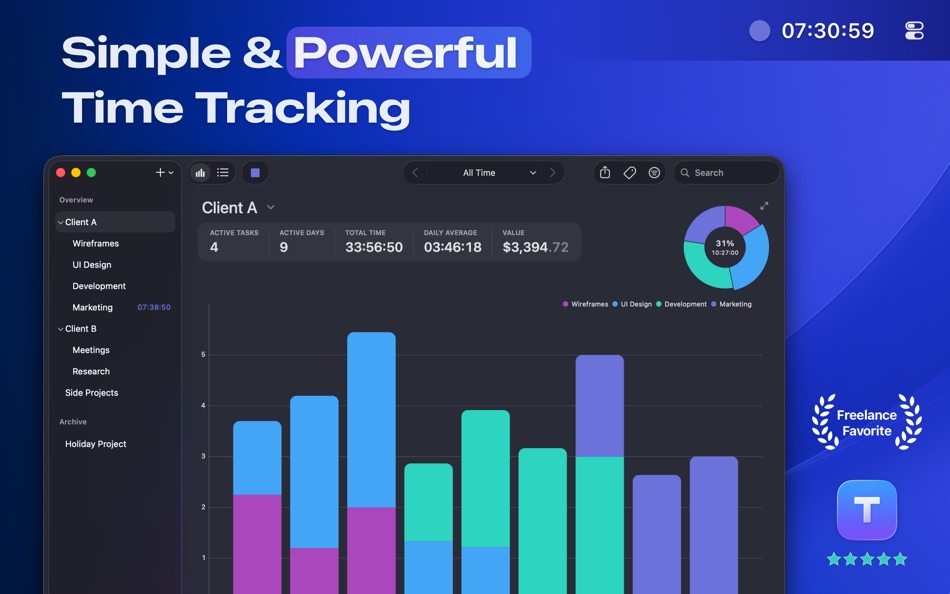 #1. Tim ∙ Time Tracker (macOS) Ved: Neat Software Co.