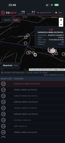 EQAlertr - Deprem Takibi iPhone screenshot 5
