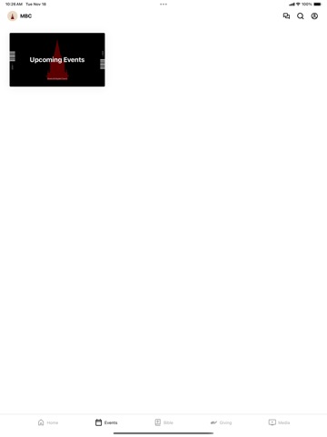Monticello Baptist Church iPad screenshot