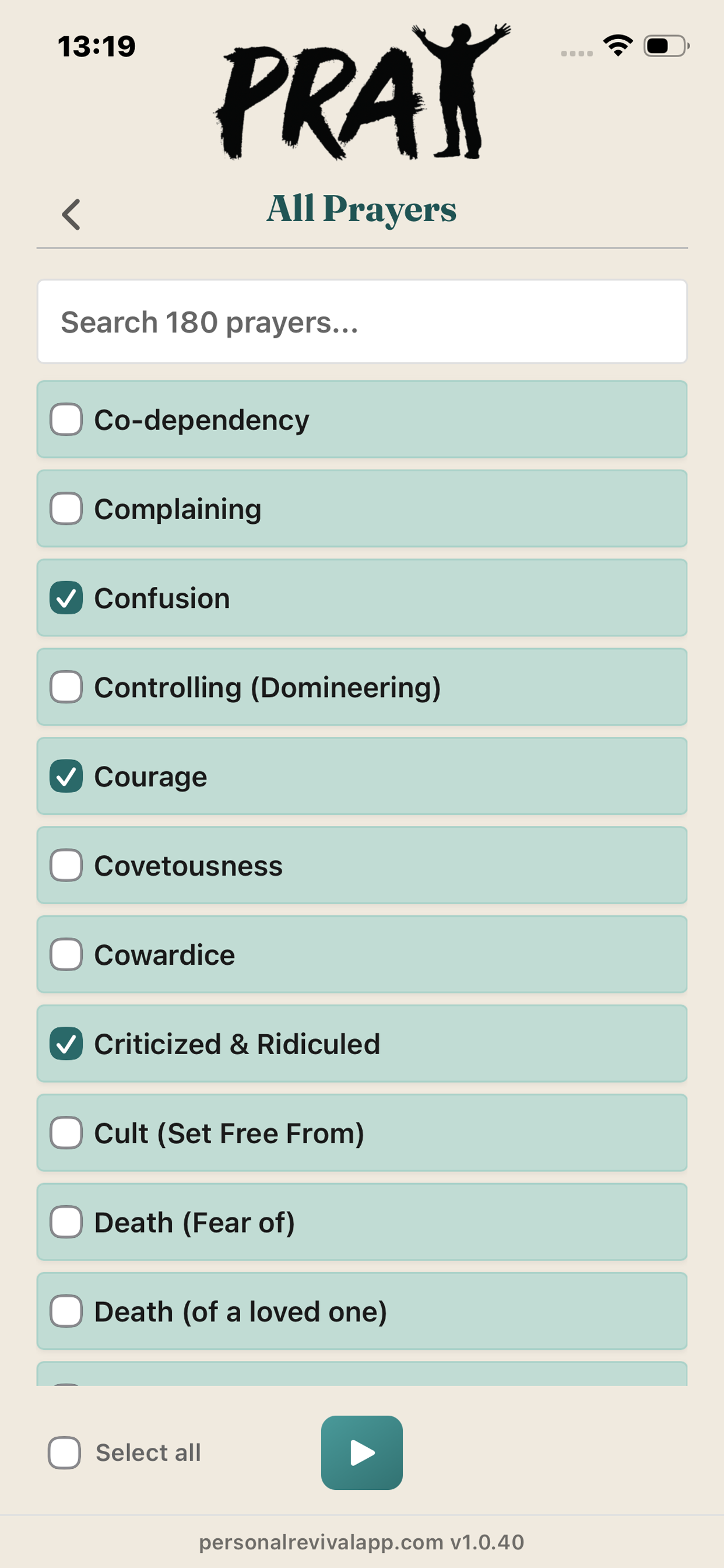 Personal Revival App