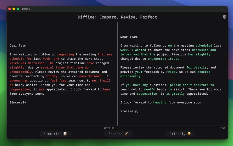 Diffine app screenshot