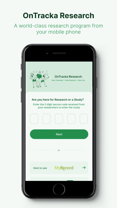 OnTracka Health & Research App Screenshot
