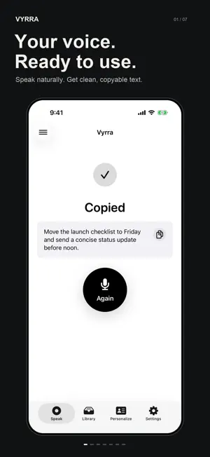 Vyrra: AI Voice to Text screenshot 1