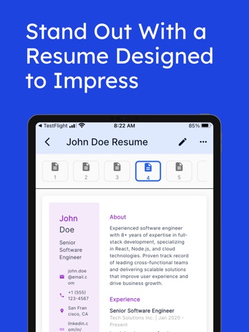 Resume Builder Pro iPad screenshot