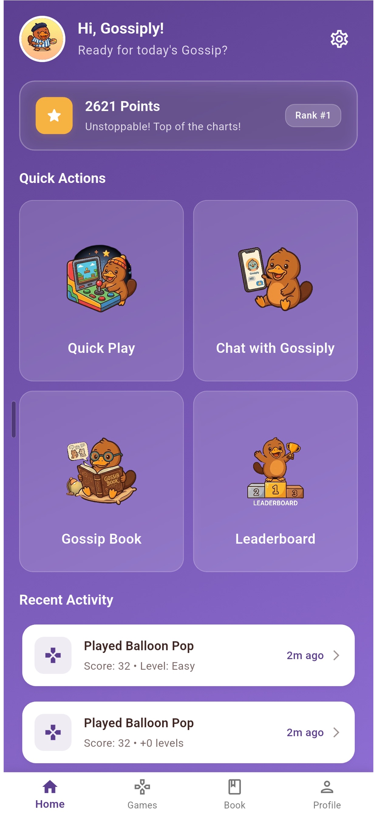 Screenshot 1 of Gossiply: Play • Learn • Speak