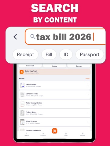 Camera Scanner -Bill Organizer iPad screenshot