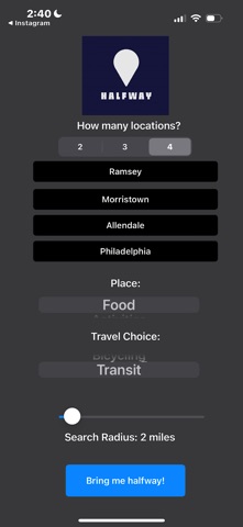Halfway Finder screenshot