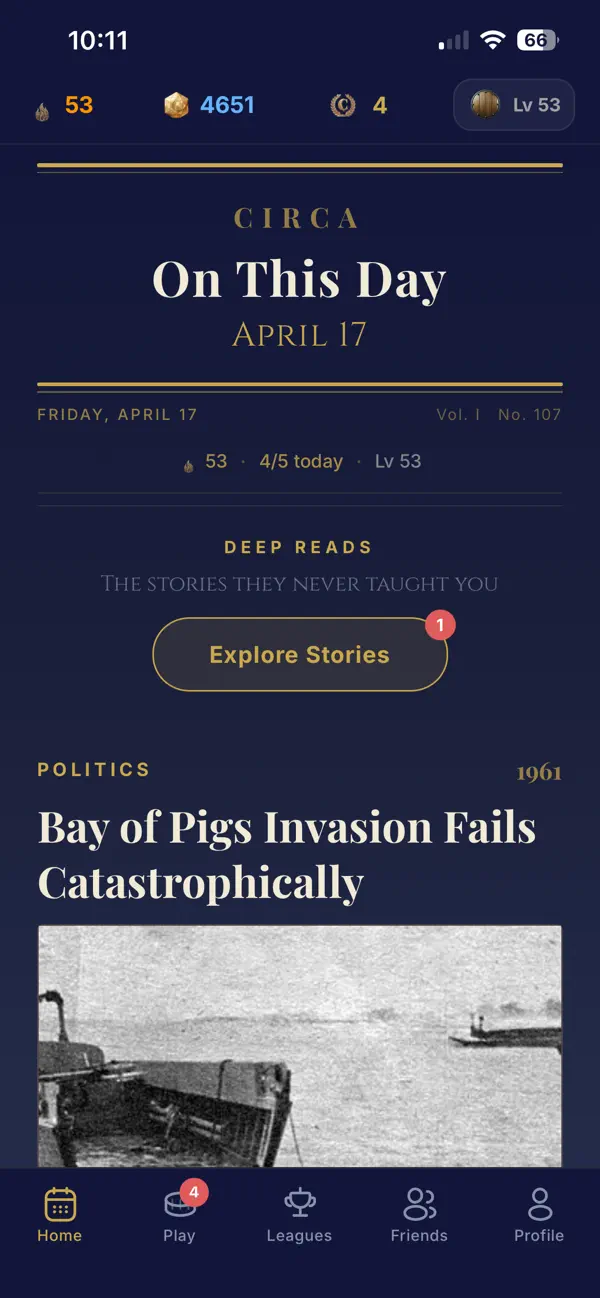 Screenshot #2 pour Circa: Daily History Trivia