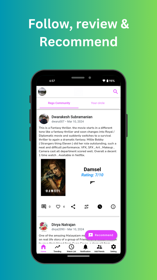 #3. REGO - Movie Social App (iOS) 由: Babyduck LLC