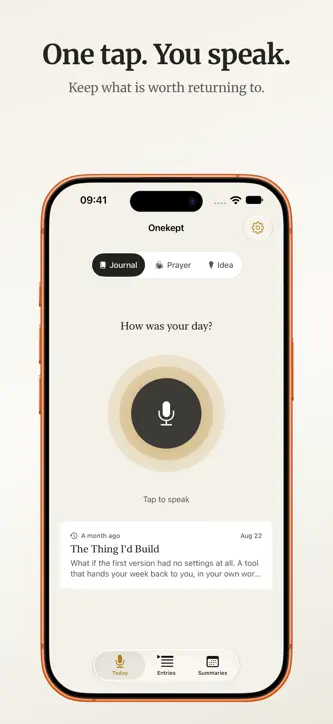 Onekept: Voice Journal screenshot 1