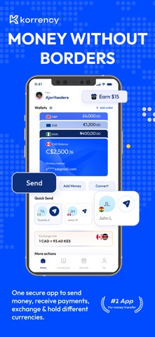 Korrency - Send Money Easily Screenshot 1 of 8