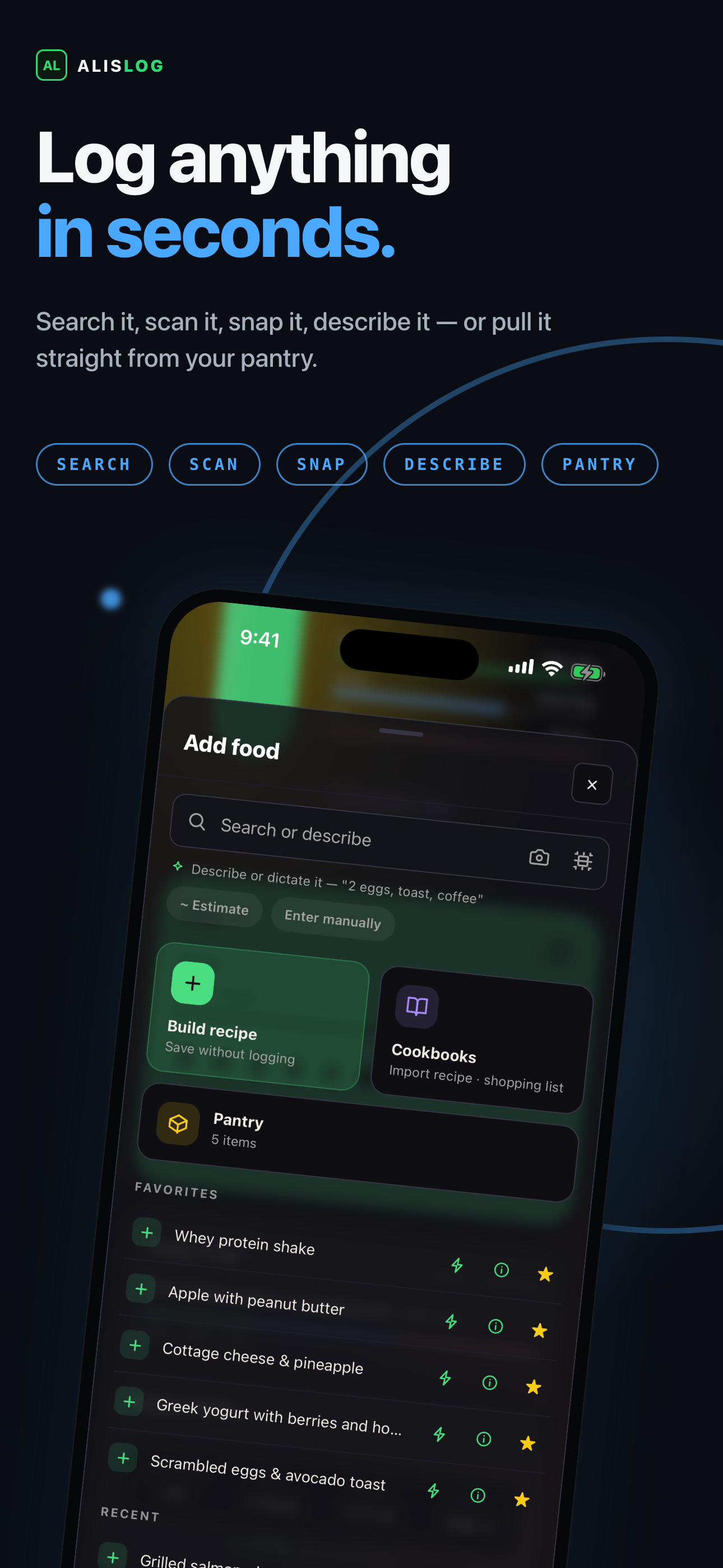 AlisLog — Calorie & Macro Log screenshot 2