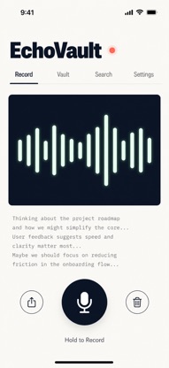 EchoVault Voice Note Recorder screenshot 1